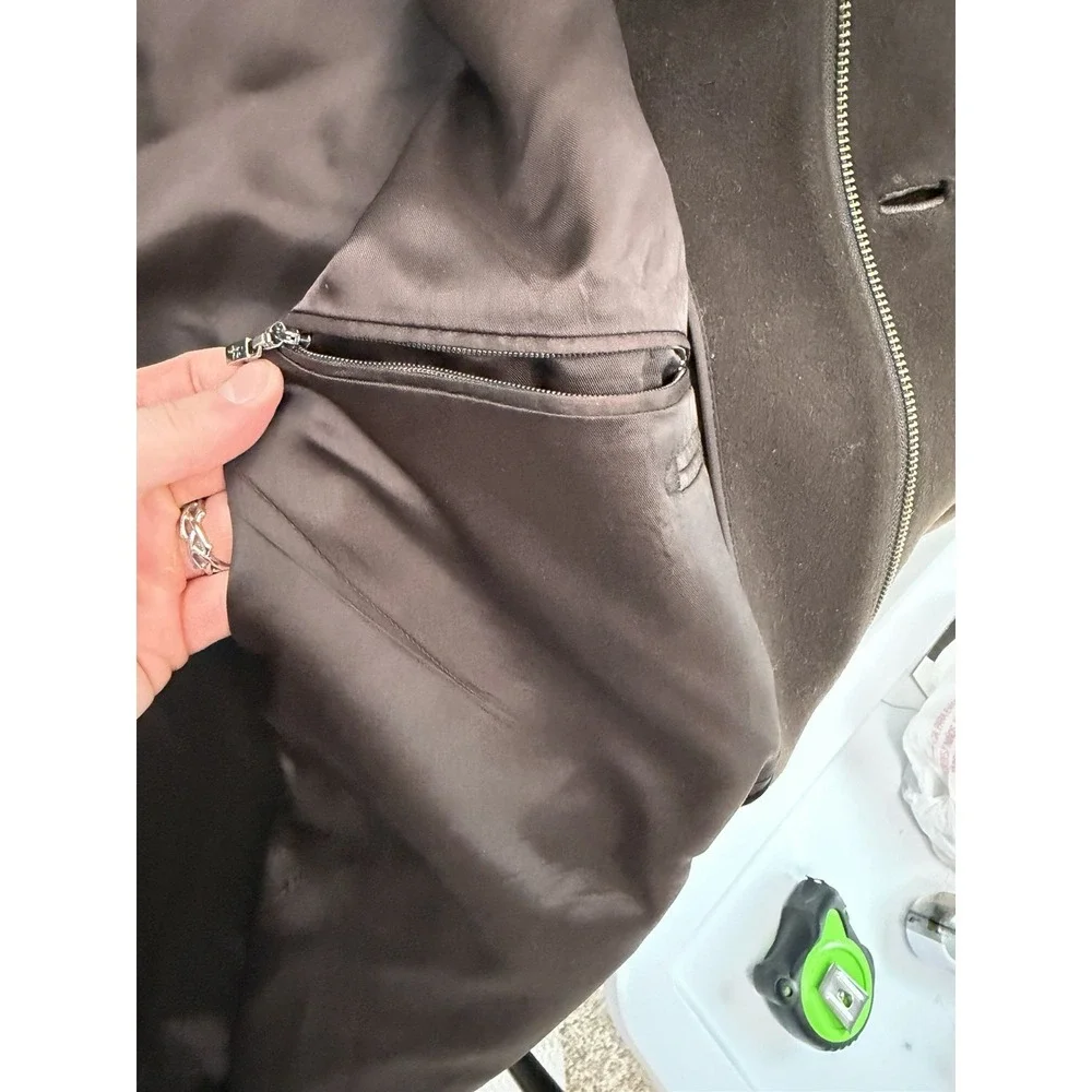 Cole Haan Wool Blend Car Chore Coat‎ Men's XL Brown Full Zip AMAZING CONDITION